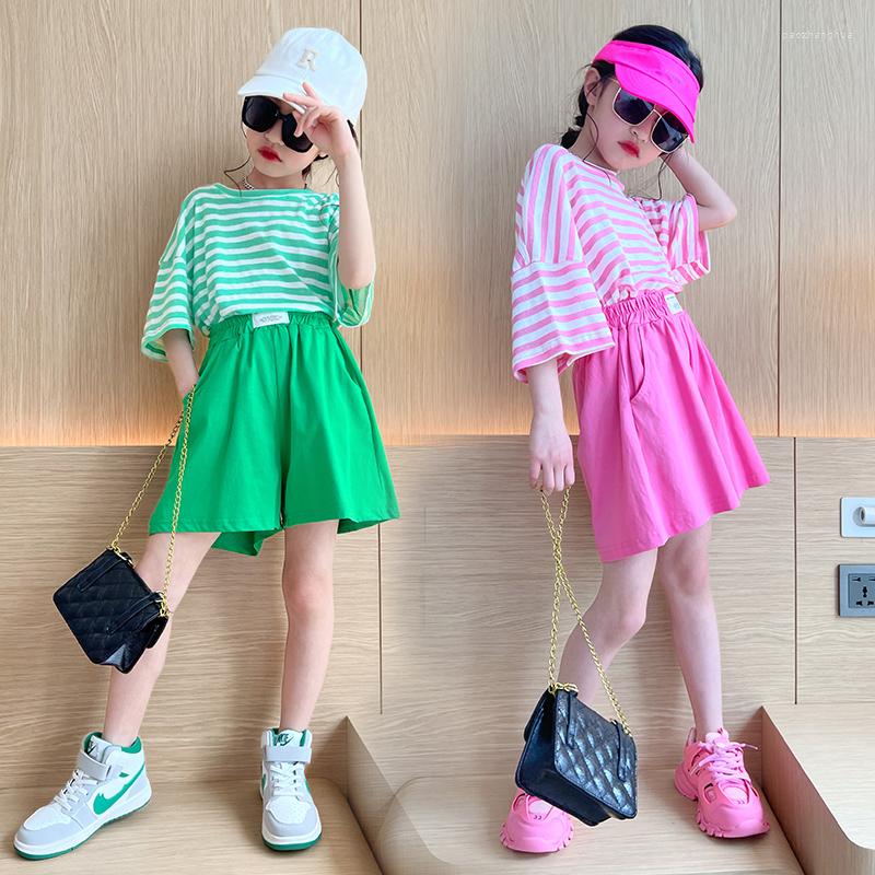 Clothing Sets Summer Girls 2pcs Tracksuit Children Cotton Suit Kids Striped Outfits 10-12T Tees Shorts Clothes Casual, 02
Clothing Sets Summer Girls 2pcs Tracksuit Children Cotton Suit Kids Striped Outfits 10-12T Tees Shorts Clothes Casual, 02