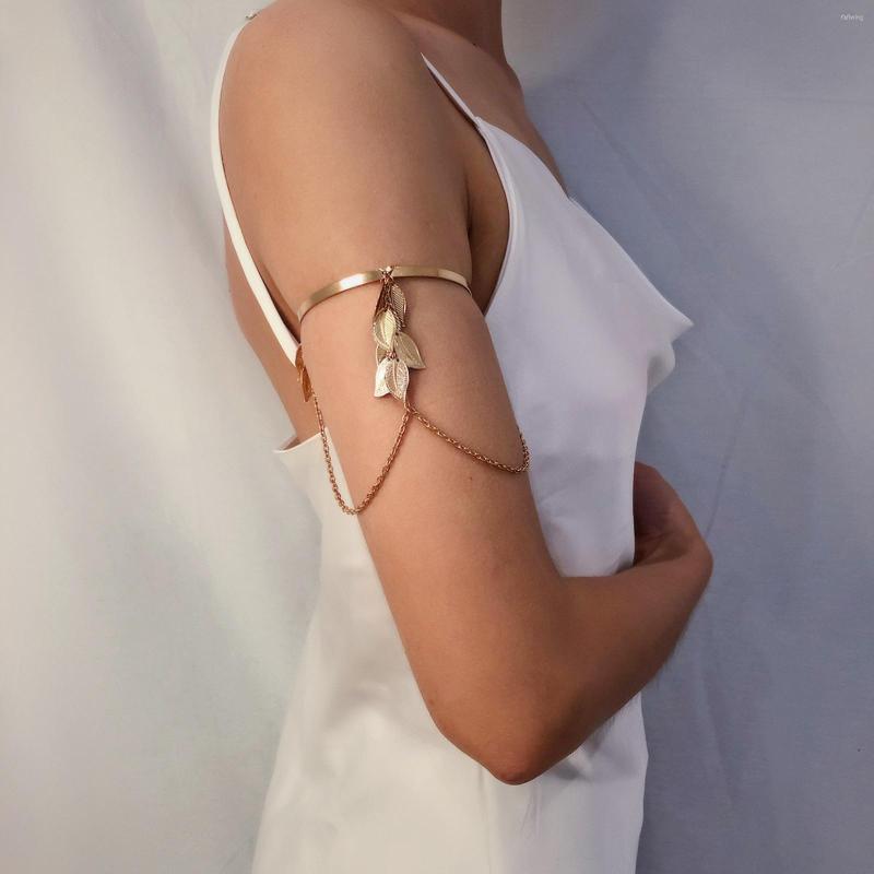 Bangle Simple Arm Bracelet Chain Boho Greek Leaf Style Adjustable For Women Girls