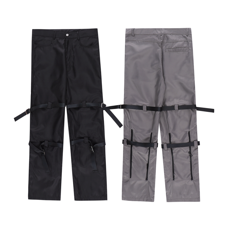 Cargo Pants Back Zipper Knee Sashes Gray and Black Color for Male Straight Baggy Casual Waterproof Trousers
Cargo Pants Back Zipper Knee Sashes Gray and Black Color for Male Straight Baggy Casual Waterproof Trousers