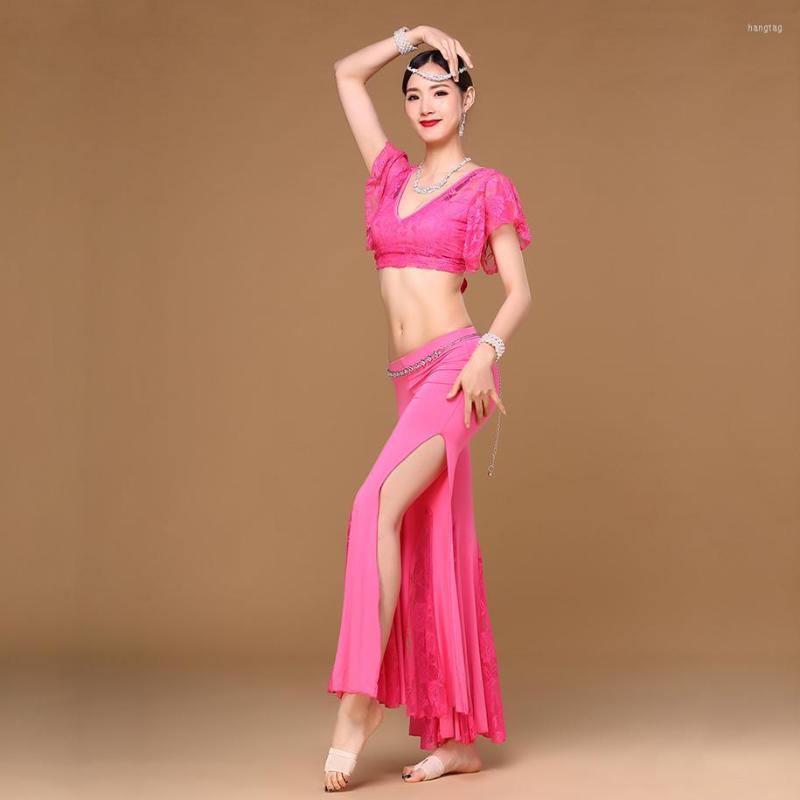 Stage Wear Women Dance Belly Clothes V-neck Lace Oriental Practice Costumes Set Girls 2pcs Top Split Flared Pants Trousers, Black
Stage Wear Women Dance Belly Clothes V-neck Lace Oriental Practice Costumes Set Girls 2pcs Top Split Flared Pants Trousers, Black