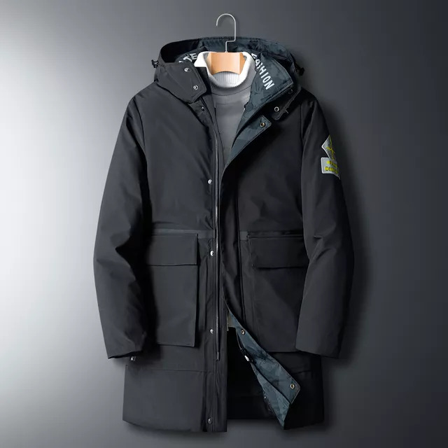 Mens Down Parkas Thick Warm Parkas Man Big Pockets Windbreaker Outerwear Plus size Mens Down Winter Fashion Down Coat Male Hooded 221010