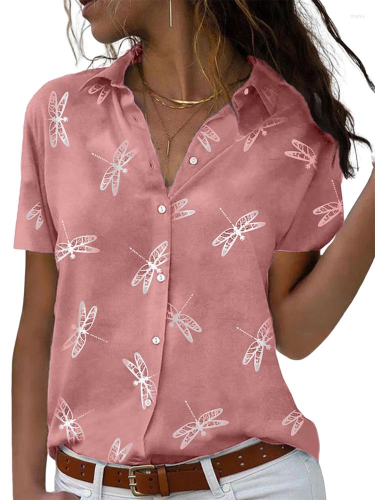 Women' T Shirts 2022 Dragonfly Flower Print Short Sleeve Shirt Lapel Casual Top Fashion Commuter Blouse, Blue
Women' T Shirts 2022 Dragonfly Flower Print Short Sleeve Shirt Lapel Casual Top Fashion Commuter Blouse, Blue