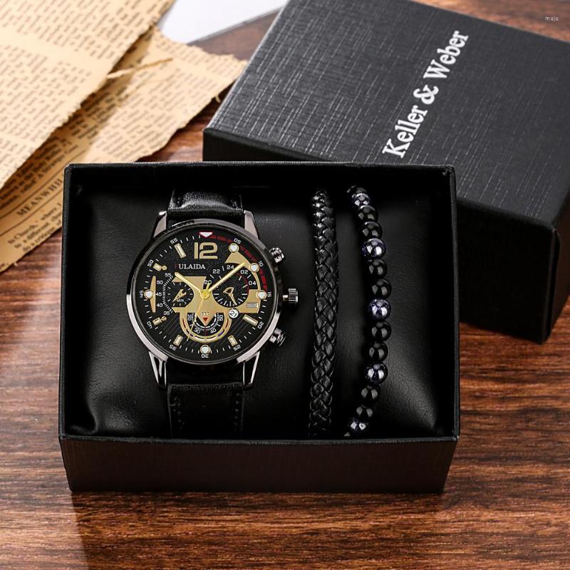 Wristwatches S Men's Gift Watch Set In Box Fashion Quartz Leather Calendar Wristwatch Bracelet Practical Gifts Presente Para Homens, Gift set b
Wristwatches S Men's Gift Watch Set In Box Fashion Quartz Leather Calendar Wristwatch Bracelet Practical Gifts Presente Para Homens, Gift set b
