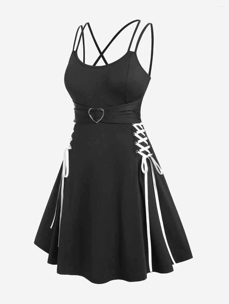 Casual Dresses ROSEGAL Gothic Lace Up Backless A Line Dress Black Female Bandage High Waisted Sleeveless Knee-Length For Women Summer
Casual Dresses ROSEGAL Gothic Lace Up Backless A Line Dress Black Female Bandage High Waisted Sleeveless Knee-Length For Women Summer