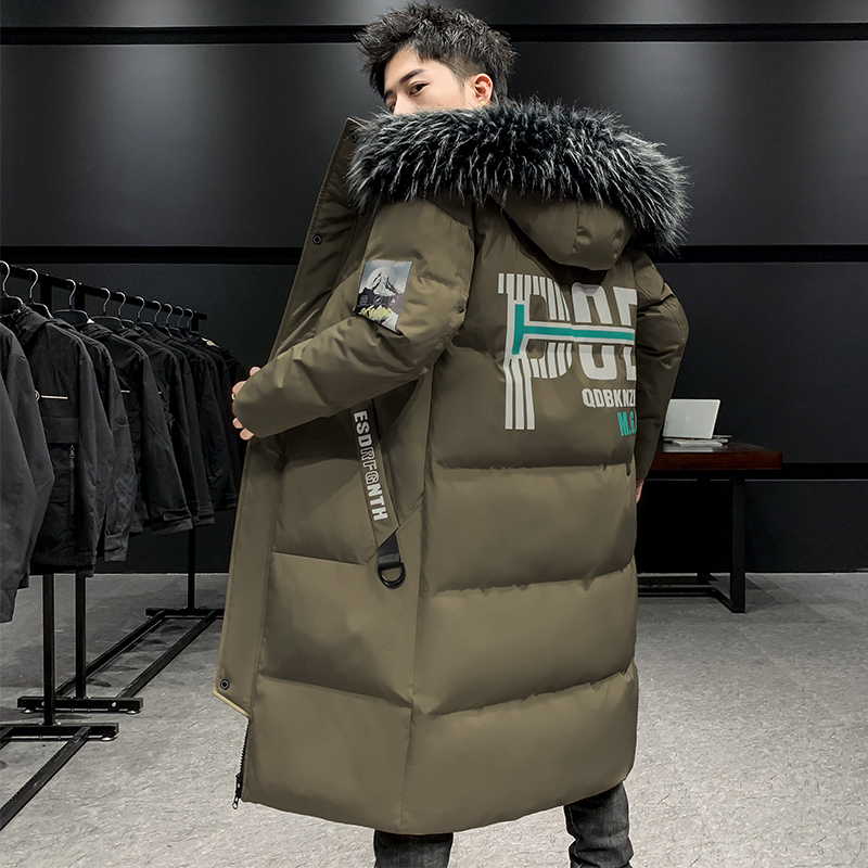 Mens Down Parkas Jacket Autumn Winter Coat Fashion Trend Thickening KneeLength Hat Detachable 221010