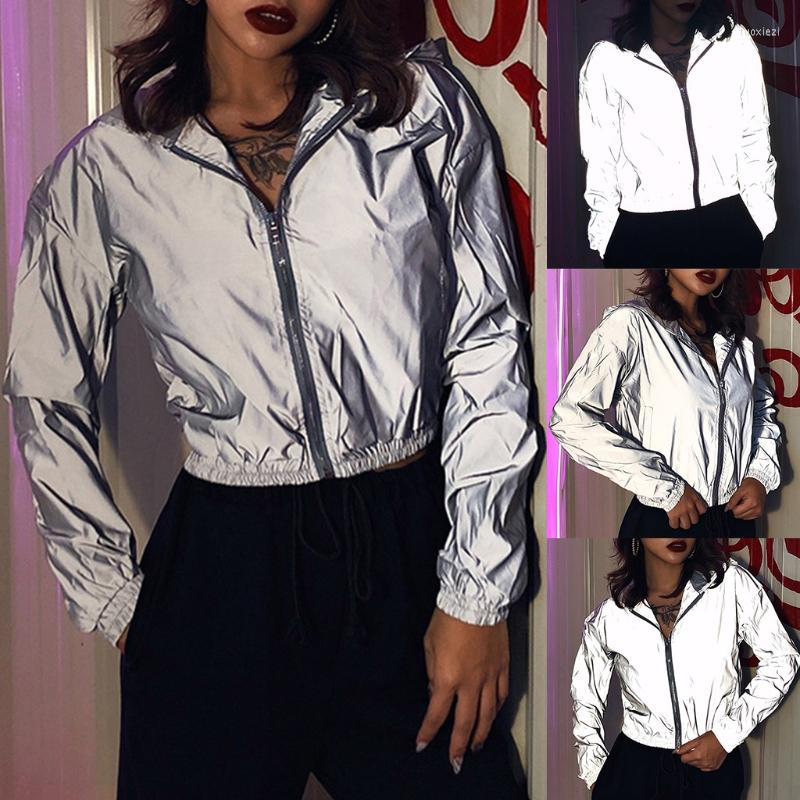 Women's Vests L5YC Women Reflective Long Sleeve Hoodie Jacket Night Shiny Zip Crop Sweatshirt Coat, Gray
Women's Vests L5YC Women Reflective Long Sleeve Hoodie Jacket Night Shiny Zip Crop Sweatshirt Coat, Gray