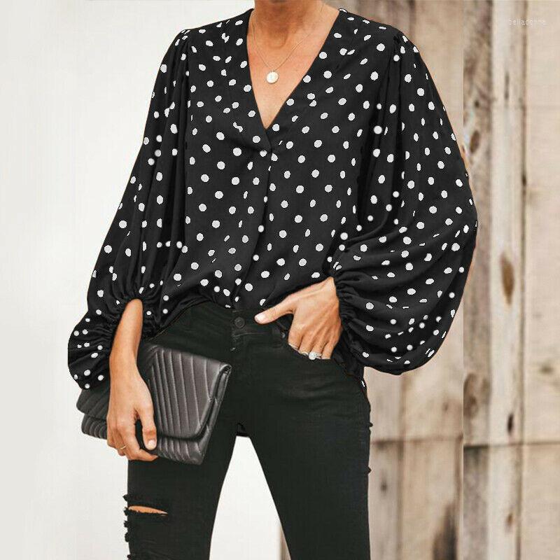 Women' Blouses Fashion Women Shirts 2022 Spring V Neck Long Lantern Sleeve Pullover Tops Vintage Wave Point Print Casual Loose Ladies, Blue
Women' Blouses Fashion Women Shirts 2022 Spring V Neck Long Lantern Sleeve Pullover Tops Vintage Wave Point Print Casual Loose Ladies, Blue