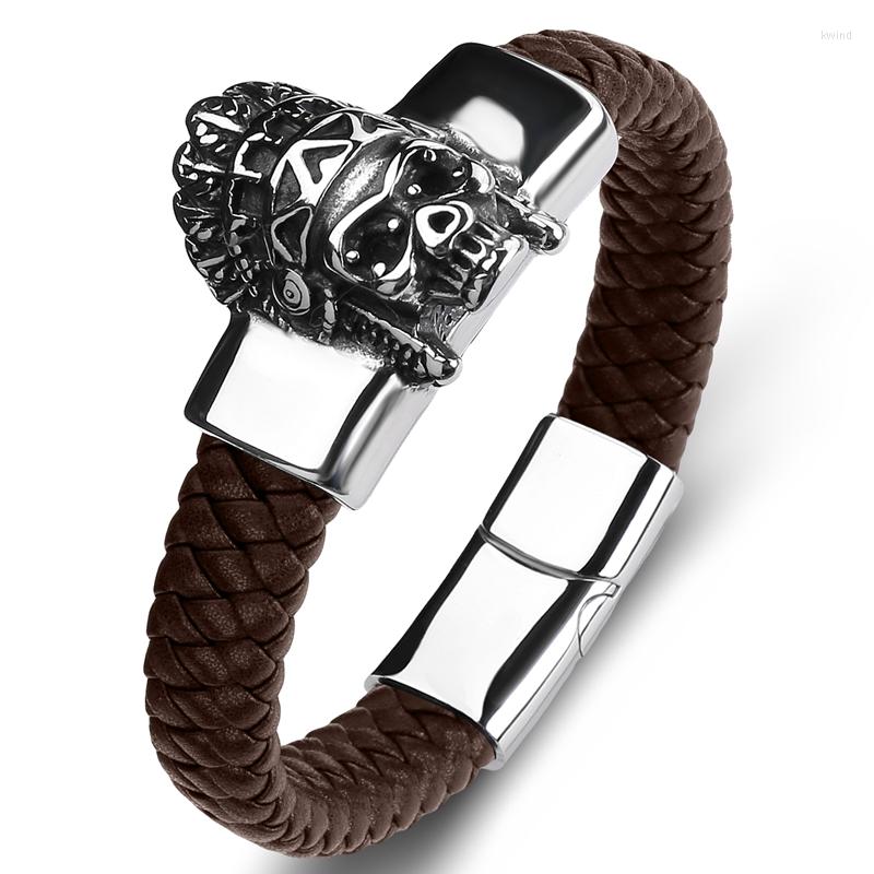 Charm Bracelets Fashion Stainless Steel Skull Men Multi Color Leather Wristband Punk Skeleton Jewelry Male Bangles Gifts P126
Charm Bracelets Fashion Stainless Steel Skull Men Multi Color Leather Wristband Punk Skeleton Jewelry Male Bangles Gifts P126