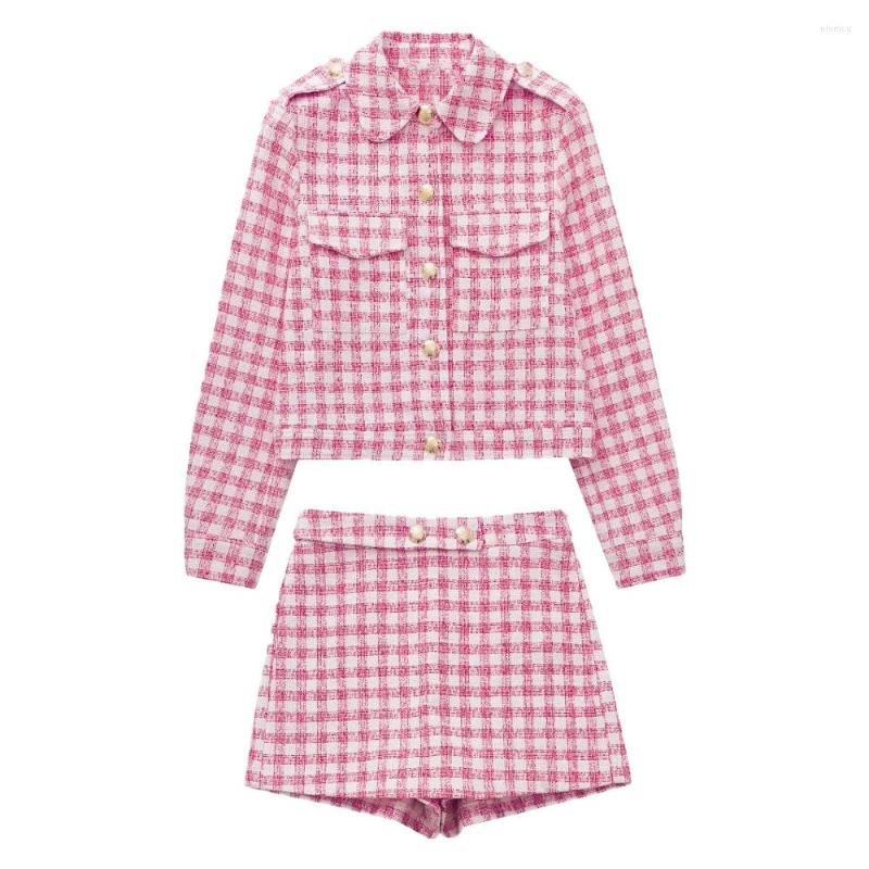 Women's Tracksuits Women's 2022 Fashion Plaid Texture Casual Blazer Pocket Decoration Retro Short Female Chic Top High Waist Shorts Set, As shown
Women's Tracksuits Women's 2022 Fashion Plaid Texture Casual Blazer Pocket Decoration Retro Short Female Chic Top High Waist Shorts Set, As shown