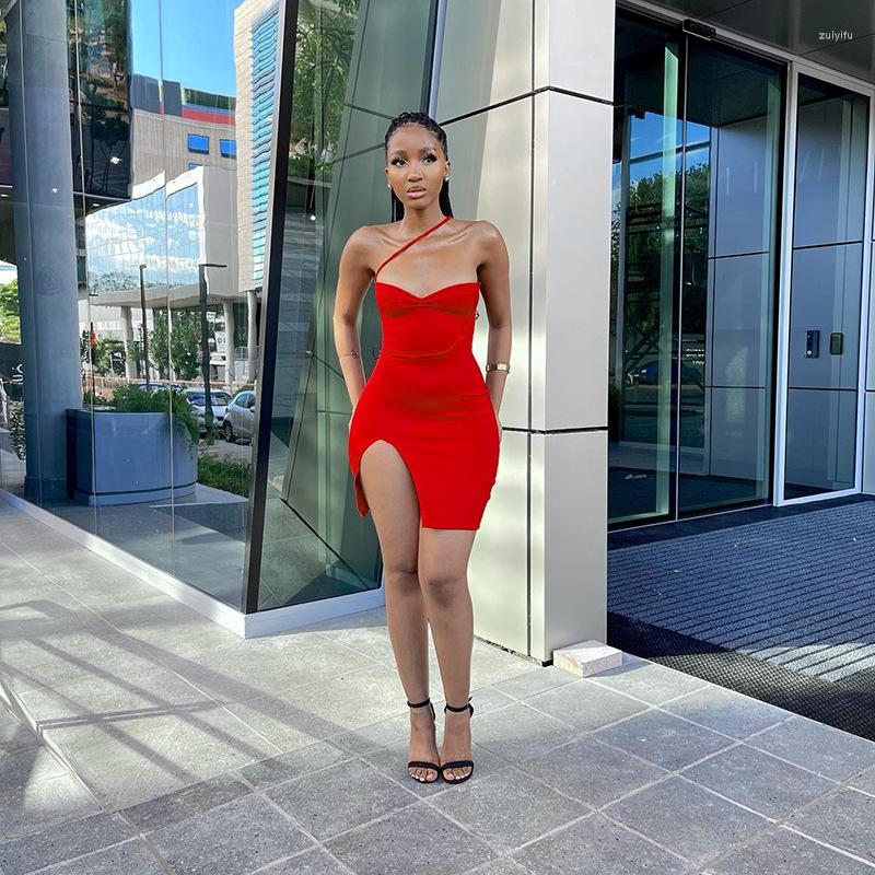 Casual Dresses Summer 2022 Sloping Shoulder Straps Open Back Temperament High Slit Sexy Dress, Blue
Casual Dresses Summer 2022 Sloping Shoulder Straps Open Back Temperament High Slit Sexy Dress, Blue