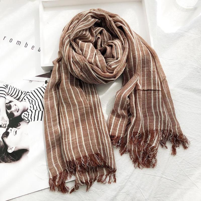 Scarves Kroean Style Cotton Scarf Women Linen Navy Blue Black Color Striped Long For Men
Scarves Kroean Style Cotton Scarf Women Linen Navy Blue Black Color Striped Long For Men