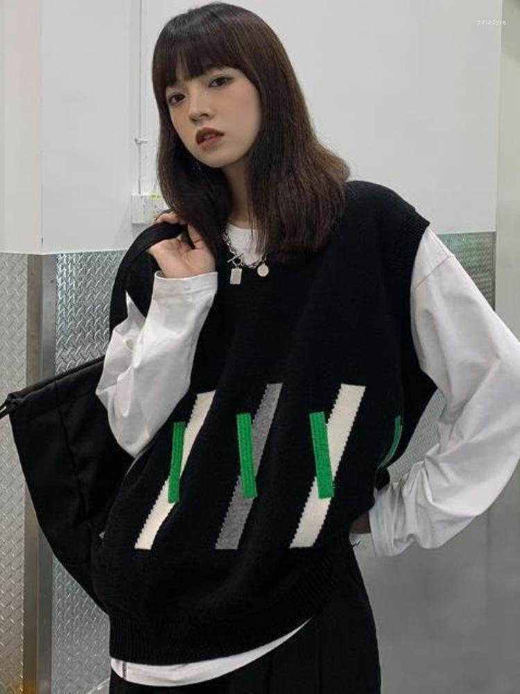 Women' Vests Korean Vintage Loose V-neck Knitted Contrast Color Casual Sleeveless Sweater Waistcoat 2022 Fall Winter Harajuku Y2k Top, White tshirts
Women' Vests Korean Vintage Loose V-neck Knitted Contrast Color Casual Sleeveless Sweater Waistcoat 2022 Fall Winter Harajuku Y2k Top, White tshirts