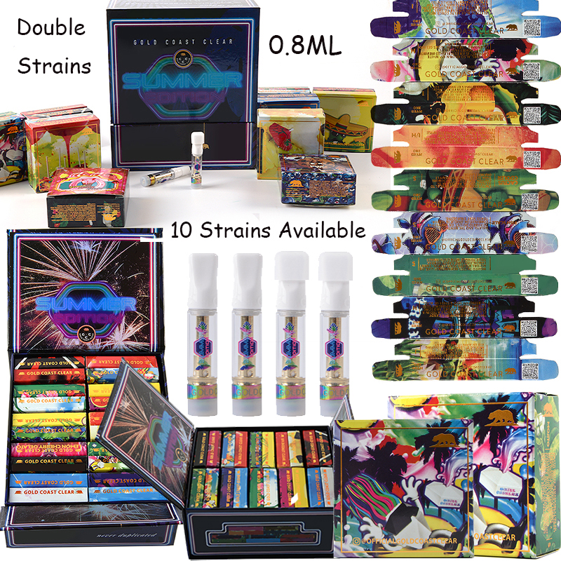 Gold Coast Clear Summer Edition Atomizer Double Strain Vape Cartridges 10 Strains Empty Wax Oil Vaporizer 510 Thread Glass Tank E Cigarettes With Package
Gold Coast Clear Summer Edition Atomizer Double Strain Vape Cartridges 10 Strains Empty Wax Oil Vaporizer 510 Thread Glass Tank E Cigarettes With Package