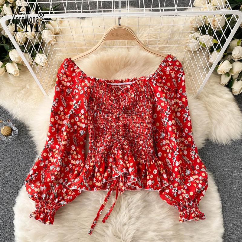 Women's Blouses YornMona Korean Fashion Ruched Floral Print Blouse Shirts Women Long Puff Sleeve Ruffles Boho Tops Streetwear Female Blusas, Beige
Women's Blouses YornMona Korean Fashion Ruched Floral Print Blouse Shirts Women Long Puff Sleeve Ruffles Boho Tops Streetwear Female Blusas, Beige