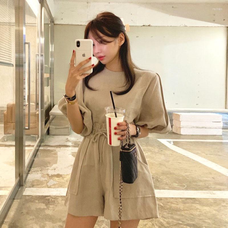 Women's Tracksuits Khaki Round Neck Bubble T-shirt Short Sleeve Top Knitwear Casual High Waist Drawstring Flower Bud Shorts Black Sets Suits, Black 2set
Women's Tracksuits Khaki Round Neck Bubble T-shirt Short Sleeve Top Knitwear Casual High Waist Drawstring Flower Bud Shorts Black Sets Suits, Black 2set