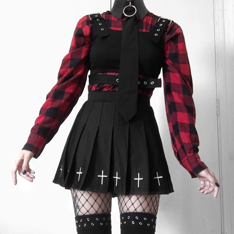Skirts Goth Dark Grunge Punk Summer Gothic For Women Streetwear Zippper Rivet Pleated Metal Ring Skirt PU Sexy Hollow Out Casual, 710
Skirts Goth Dark Grunge Punk Summer Gothic For Women Streetwear Zippper Rivet Pleated Metal Ring Skirt PU Sexy Hollow Out Casual, 710