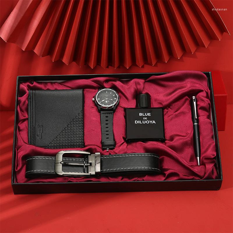 Wristwatches Men's Watch Belt Wallet Gift Set For Boyfriend Elders Sunglasses Perfume Signature Pen Business Box Man Wristwatch Relogio, Red
Wristwatches Men's Watch Belt Wallet Gift Set For Boyfriend Elders Sunglasses Perfume Signature Pen Business Box Man Wristwatch Relogio, Red