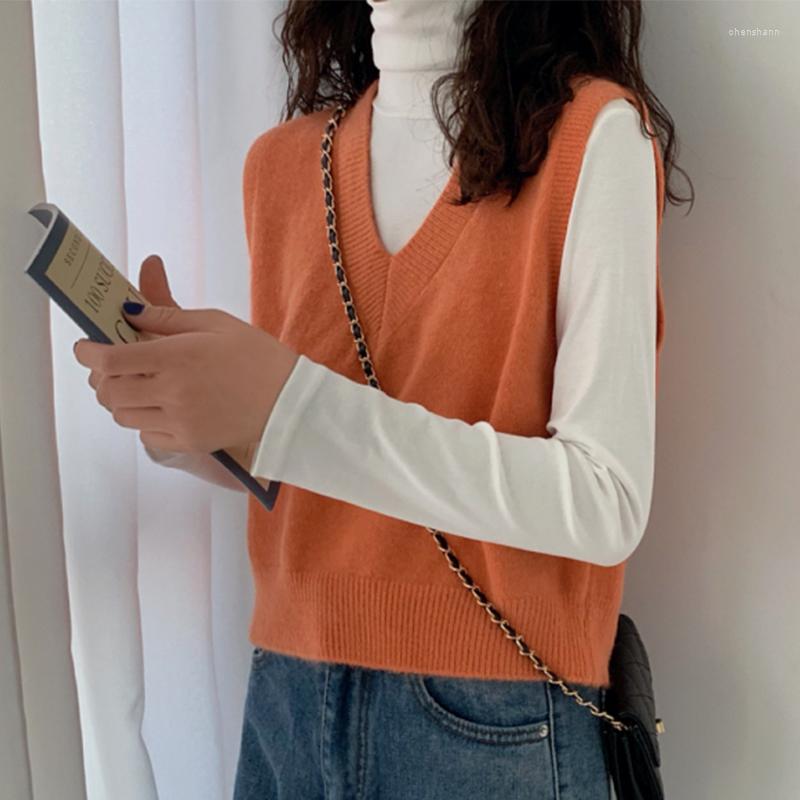 Women's Vests Knitted Sweater Vest Female Spring Autumn V-neck Short 2022 Trend Waistcoat Korean Fashion Chic Solid Streetwear, Orange
Women's Vests Knitted Sweater Vest Female Spring Autumn V-neck Short 2022 Trend Waistcoat Korean Fashion Chic Solid Streetwear, Orange
