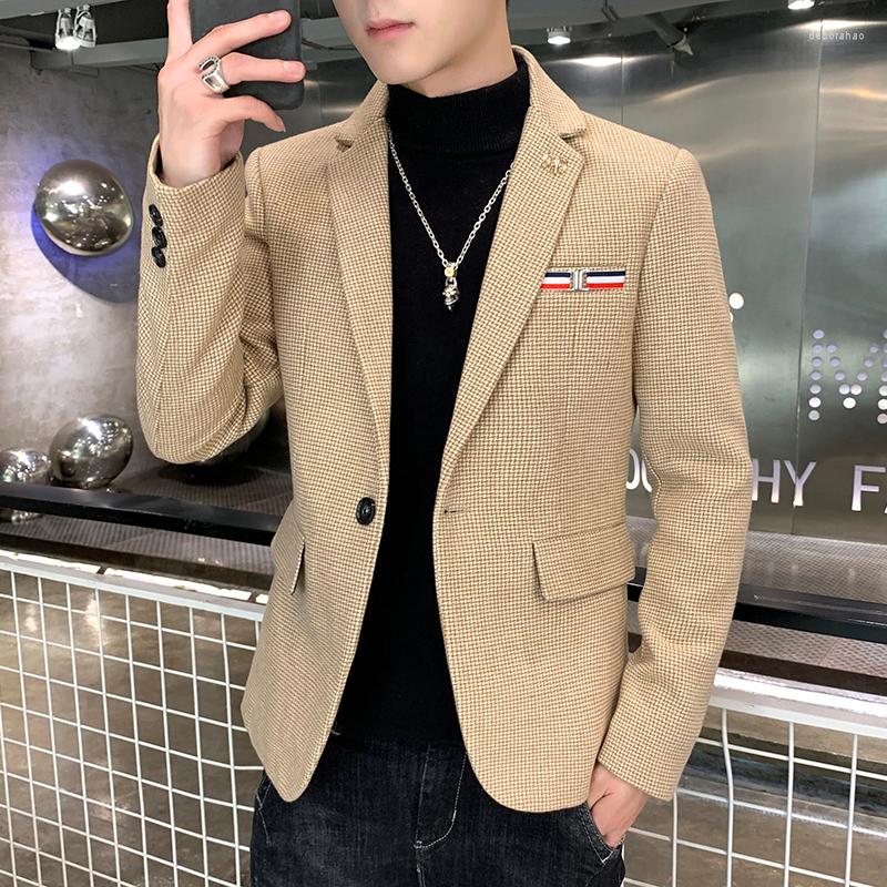 Men's Suits Thousands Of Bird Case Suit Man Is Decorating The Body Trend Korean Coat Ruffians Business Leisure Wool Plaid, Beige
Men's Suits Thousands Of Bird Case Suit Man Is Decorating The Body Trend Korean Coat Ruffians Business Leisure Wool Plaid, Beige