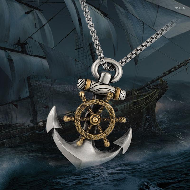 Pendant Necklaces Punk Retro Rotatable Metal Pirate Ship Rudder Sight Necklace Personality Men's Charm Trend
Pendant Necklaces Punk Retro Rotatable Metal Pirate Ship Rudder Sight Necklace Personality Men's Charm Trend