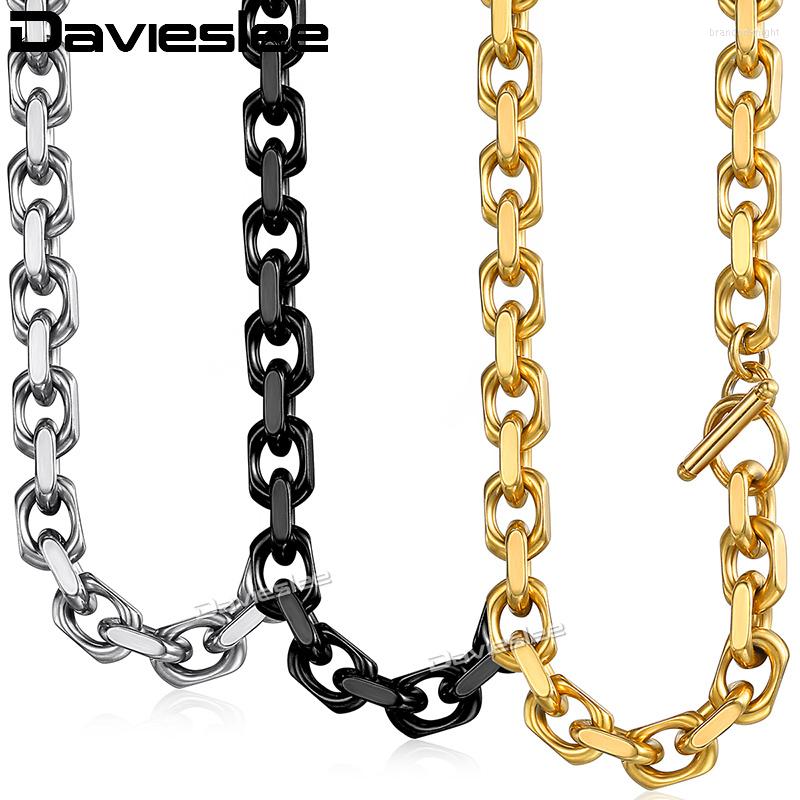 Chains Davieslee Womens Mens Necklace Black Gold Silver Color Chain Stainless Steel Cable Link T/O Toggle Clasp Jewelry 9mm LKNM53
Chains Davieslee Womens Mens Necklace Black Gold Silver Color Chain Stainless Steel Cable Link T/O Toggle Clasp Jewelry 9mm LKNM53