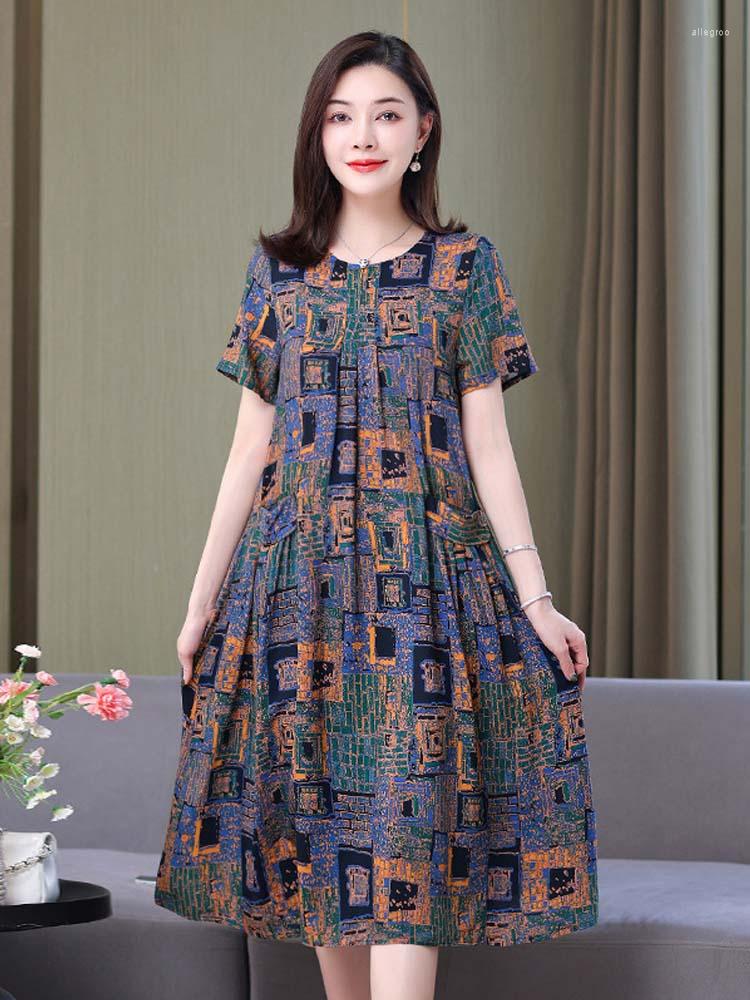 Casual Dresses 2022 Summer Women Dress Loose O-Neck Short Sleeve Floral Print Cotton Silk Female Pockets Daily -5XL, Color 03
Casual Dresses 2022 Summer Women Dress Loose O-Neck Short Sleeve Floral Print Cotton Silk Female Pockets Daily -5XL, Color 03