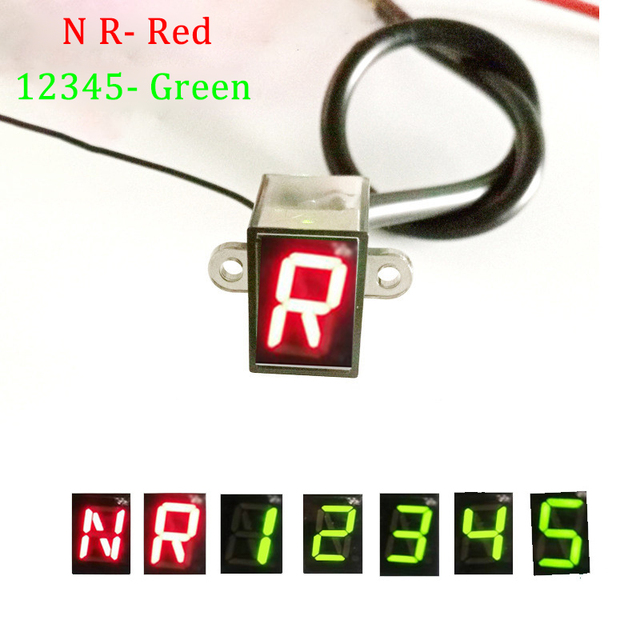 0-6/N-6/NR-5 Speed Black Universal Motorcycle Digital Display LED Off-road Motorc Light Neutral Gear Indicator