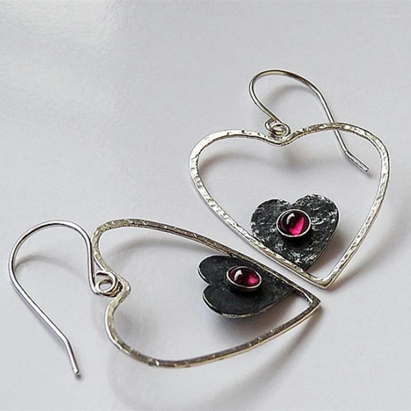 Dangle Earrings Sweet Romantic Style Ladies Silver Plated Heart Lovely Red Stone Fashion Wedding Holiday Gift Ornament
Dangle Earrings Sweet Romantic Style Ladies Silver Plated Heart Lovely Red Stone Fashion Wedding Holiday Gift Ornament