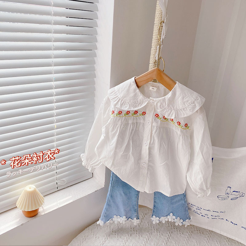 2pcs Girls Outfits Clothing Sets Autumn Spring Long Sleeve Lapel Embroidered Shirt Blouse Tops Jeans Denim Pants Outfits, As picture
2pcs Girls Outfits Clothing Sets Autumn Spring Long Sleeve Lapel Embroidered Shirt Blouse Tops Jeans Denim Pants Outfits, As picture