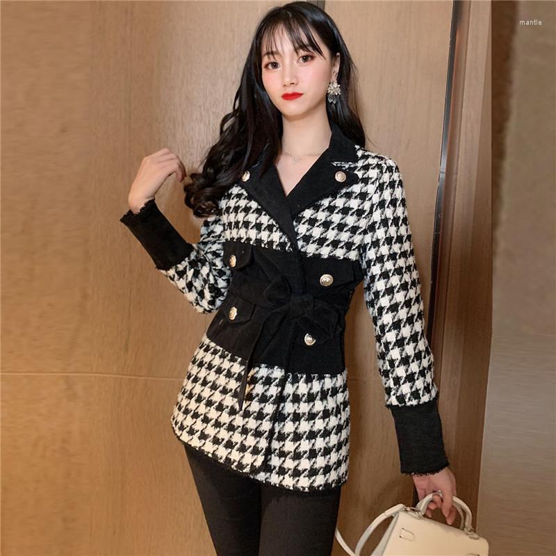 Women' Suits 2022 Fall Winter Coat Fashion Blazer Feminino Long Sleeve Double Breasted Patchwork Denim Tweed Tassel Belt Thick Outerwear, Black
Women' Suits 2022 Fall Winter Coat Fashion Blazer Feminino Long Sleeve Double Breasted Patchwork Denim Tweed Tassel Belt Thick Outerwear, Black