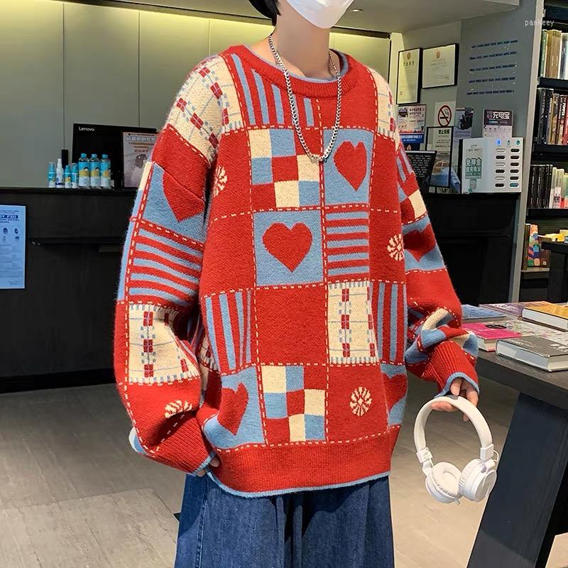 Men's Sweaters American Retro Color-Blocking Love Sweater Men's Tide Brand Lazy Wind Loose Couple Casual All-Match Autumn And Winter, Red
Men's Sweaters American Retro Color-Blocking Love Sweater Men's Tide Brand Lazy Wind Loose Couple Casual All-Match Autumn And Winter, Red