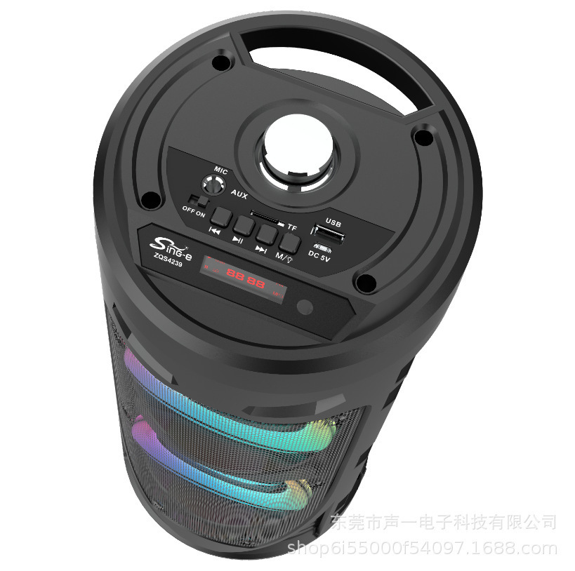 Portable Speakers Large Square Dance Portable Bluetooth Speaker LED Colorful Light Soundbar Column KTV Soundbox Wireless Subwoofer HiFi Boombox 221011