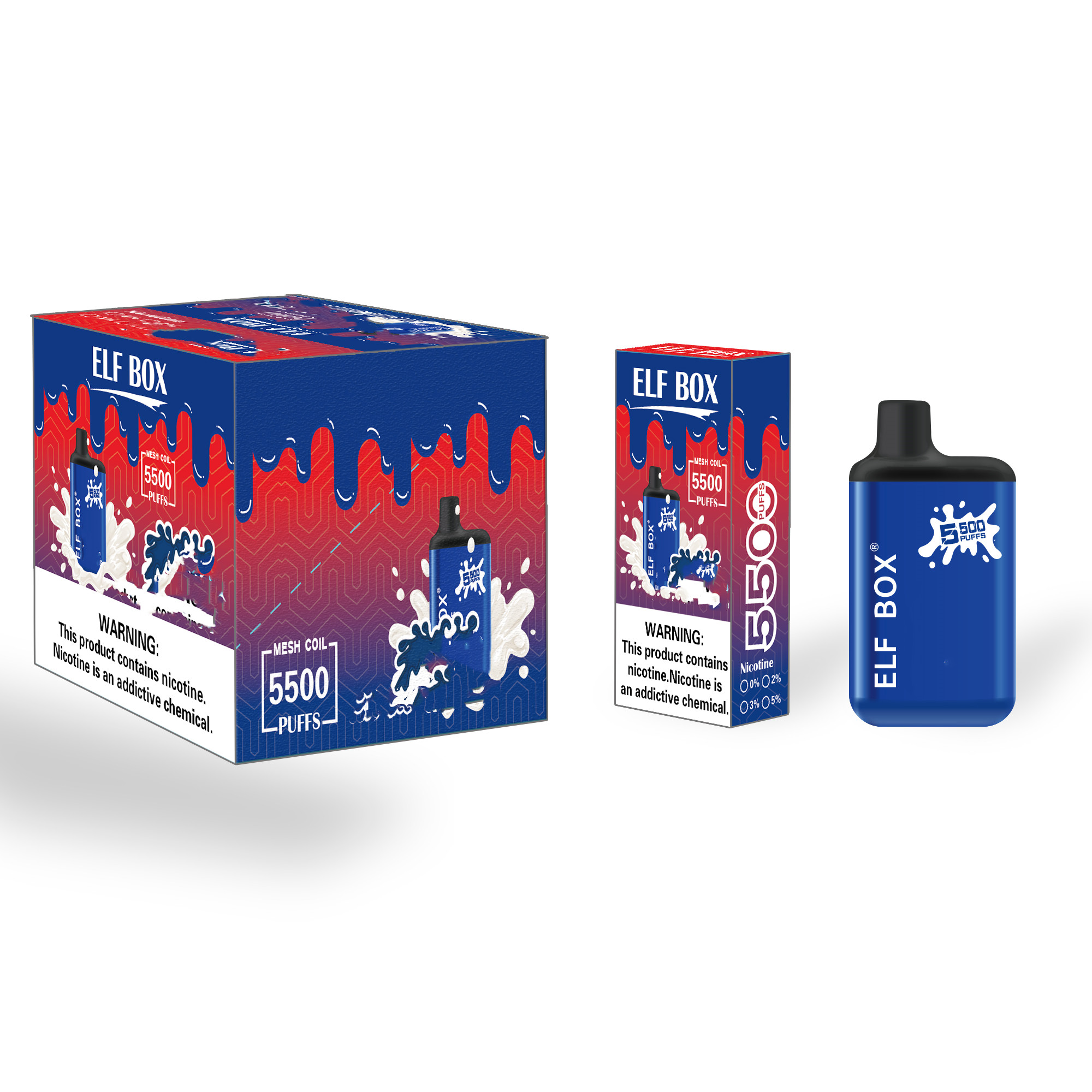 Original ELF BOX BC5500PUFF Disposable Vape Electronic Cigarette Gate Kit 650mAh rechargeable battery 13ml with mesh coil
Original ELF BOX BC5500PUFF Disposable Vape Electronic Cigarette Gate Kit 650mAh rechargeable battery 13ml with mesh coil