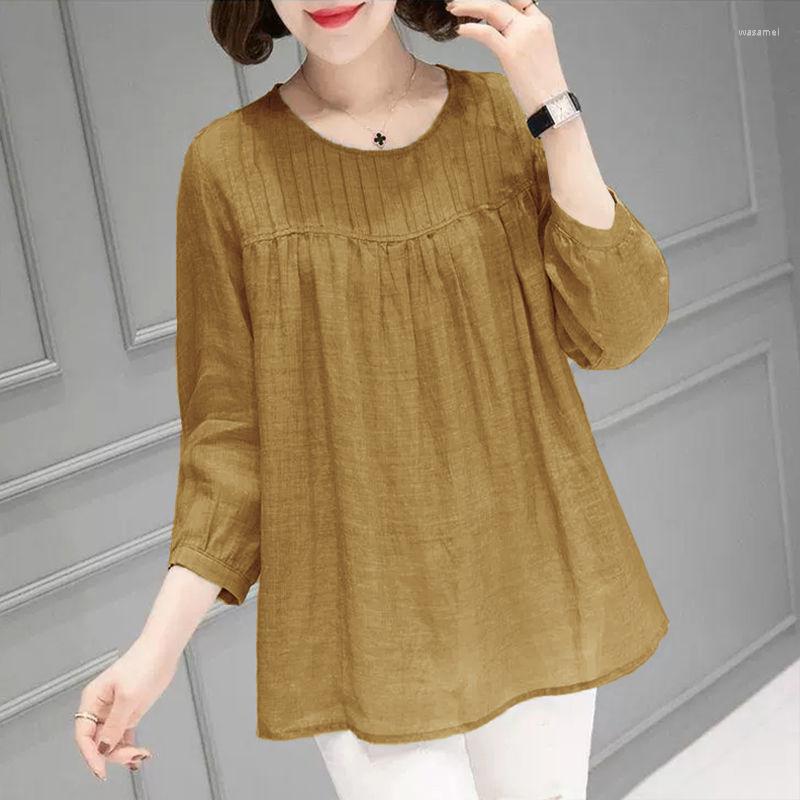 Women's Blouses Harajuku Long-sleeve Shirts Casual Cotton Linen Blouse Chic Lady O Neck Loose Clothes Womens Tops Summer Fall Shirt Blusas, Q4
Women's Blouses Harajuku Long-sleeve Shirts Casual Cotton Linen Blouse Chic Lady O Neck Loose Clothes Womens Tops Summer Fall Shirt Blusas, Q4