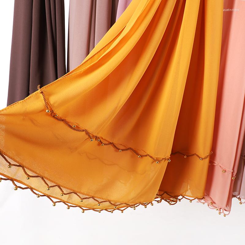 Scarves Women Shawls Solid Wraps Tassel Pearls Gold Beaded Hanger Lady Bandana Female Hijab Solider Color Long Foulard Head
Scarves Women Shawls Solid Wraps Tassel Pearls Gold Beaded Hanger Lady Bandana Female Hijab Solider Color Long Foulard Head