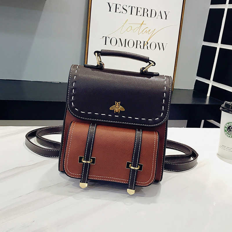 Backpack Style Designer Bag British Backpack with Metal Decoration and Contrast Leather 23CM, Black
Backpack Style Designer Bag British Backpack with Metal Decoration and Contrast Leather 23CM, Black