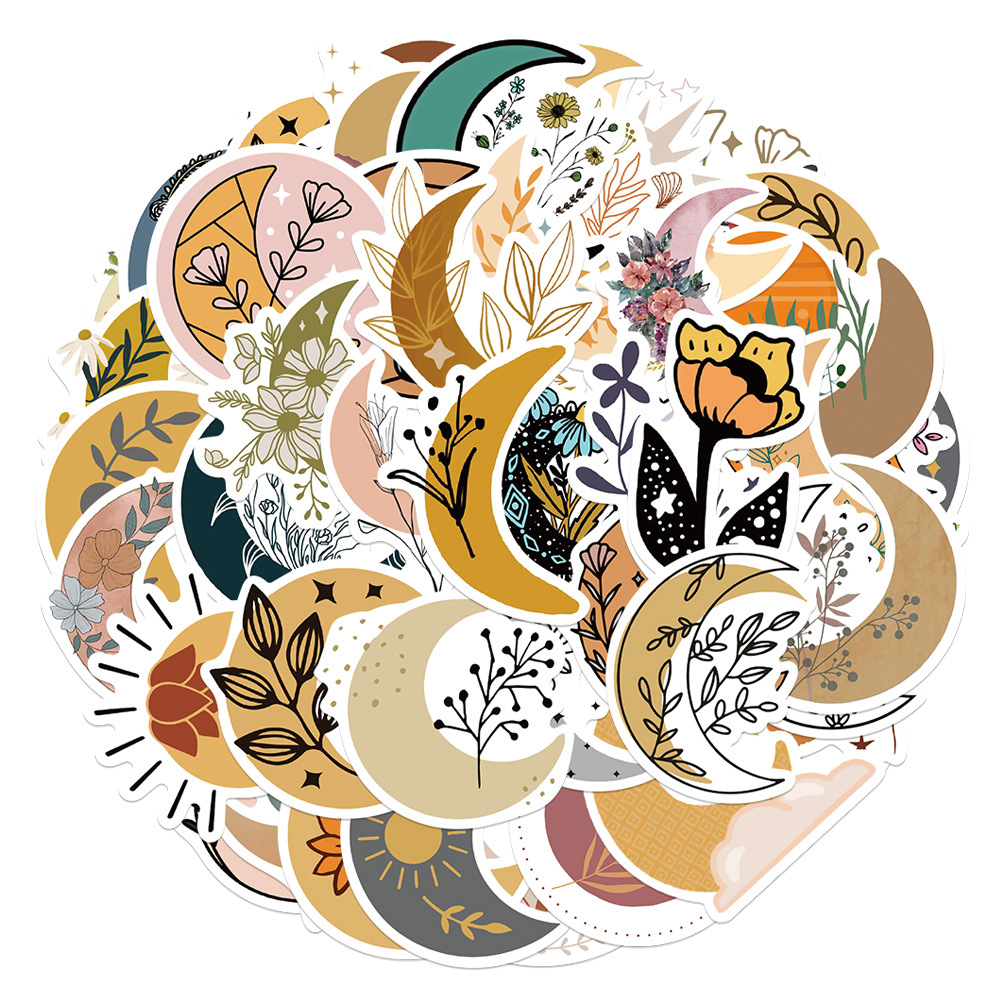 50PCS/Pack Waterproof Skateboard Stickers Moon And Flowers For Car Laptop IPad Bicycle Motorcycle Helmet PS4 Phone DIY Decals Pvc Guitar Sticker, Multi colors
50PCS/Pack Waterproof Skateboard Stickers Moon And Flowers For Car Laptop IPad Bicycle Motorcycle Helmet PS4 Phone DIY Decals Pvc Guitar Sticker, Multi colors