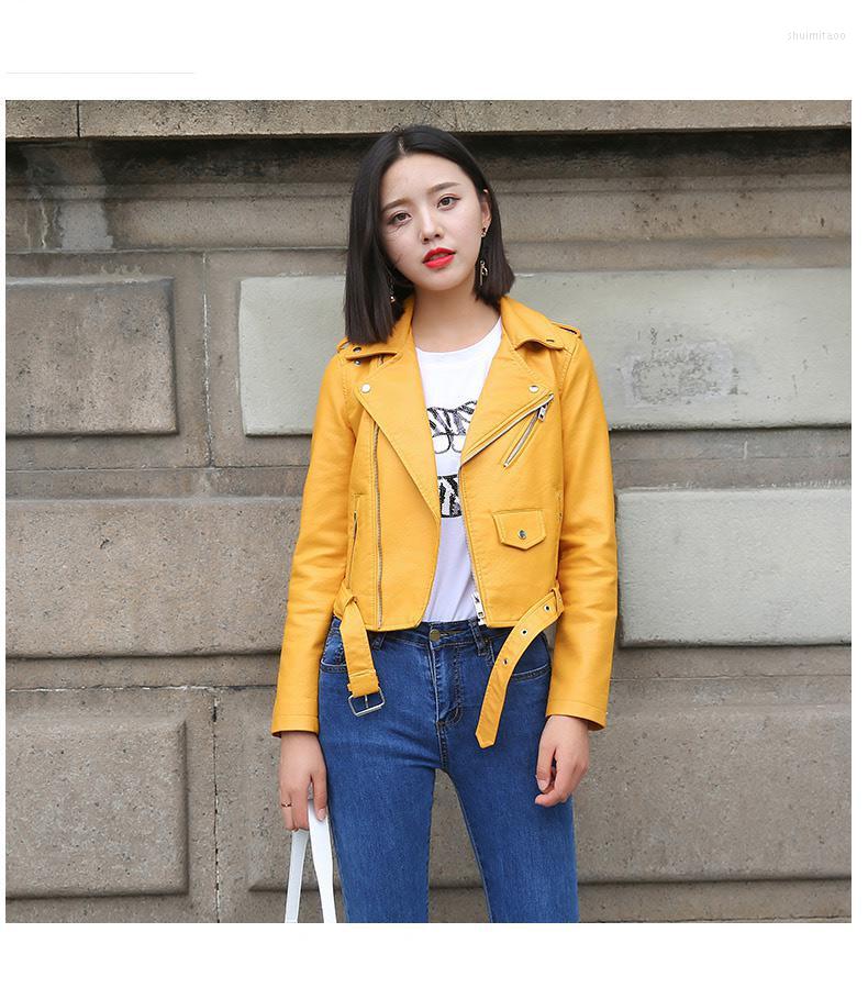 Women' Leather Jacket Women Fashion Bright Colors Black Motorcycle Coat Short Faux Biker Soft Female
Women' Leather Jacket Women Fashion Bright Colors Black Motorcycle Coat Short Faux Biker Soft Female