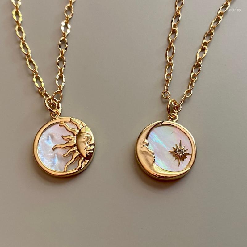 Pendant Necklaces Gold Color Sun Moon Couple For Lovers Luxe Stainless Steel Fritillary Textured Necklace Friendship Jewelry
Pendant Necklaces Gold Color Sun Moon Couple For Lovers Luxe Stainless Steel Fritillary Textured Necklace Friendship Jewelry