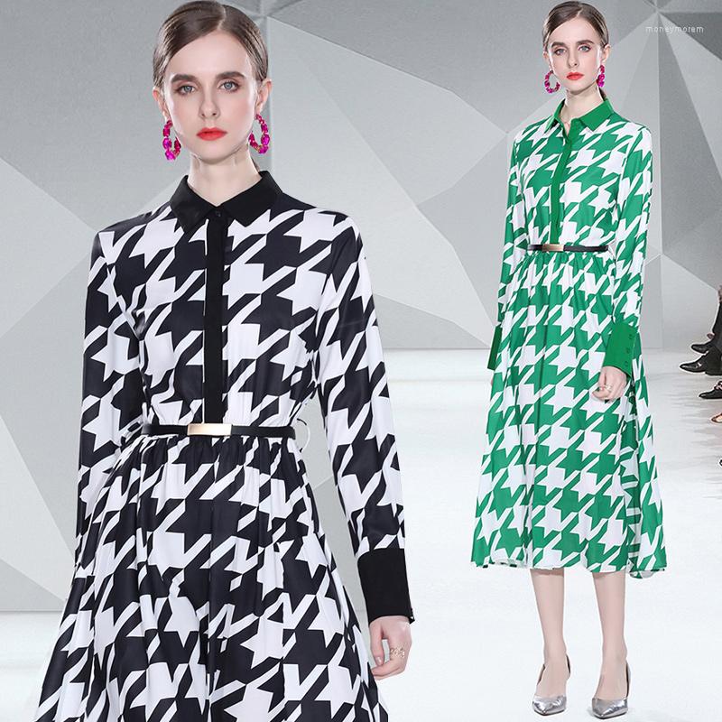 Casual Dresses 2022 Spring Autumn Fashion Houndstooth Print Dress Women Full Sleeve Elastic Waist Sashes Office Ladies Long Party Vestidos, Black
Casual Dresses 2022 Spring Autumn Fashion Houndstooth Print Dress Women Full Sleeve Elastic Waist Sashes Office Ladies Long Party Vestidos, Black
