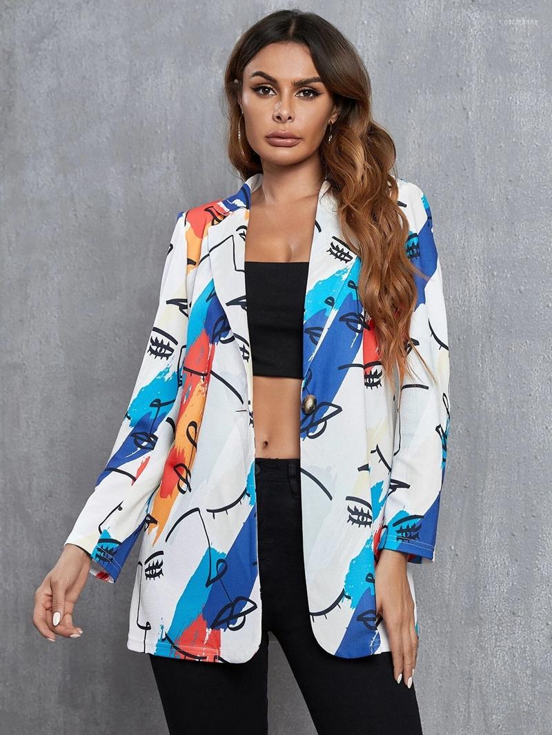 Women's Suits STYLISH LADY Geometric Printed Blazer 2022 Autumn Women Long Sleeve Notched Casual Single Button Elegant Office, White blue
Women's Suits STYLISH LADY Geometric Printed Blazer 2022 Autumn Women Long Sleeve Notched Casual Single Button Elegant Office, White blue