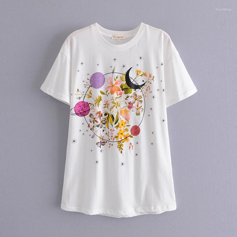 Women's T Shirts Fashion Summer Ladies White T-shirt Flower Print Casual Loose All-match Top
Women's T Shirts Fashion Summer Ladies White T-shirt Flower Print Casual Loose All-match Top