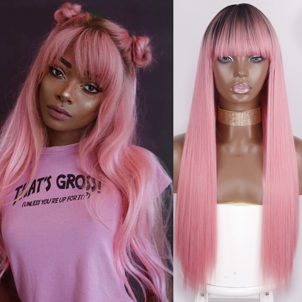Synthetic Straight Hair Long Black Pink Cosplay Wig With Bangs 28 Inch Long Heat-Resistant Orange Wigs For Women, No4
Synthetic Straight Hair Long Black Pink Cosplay Wig With Bangs 28 Inch Long Heat-Resistant Orange Wigs For Women, No4