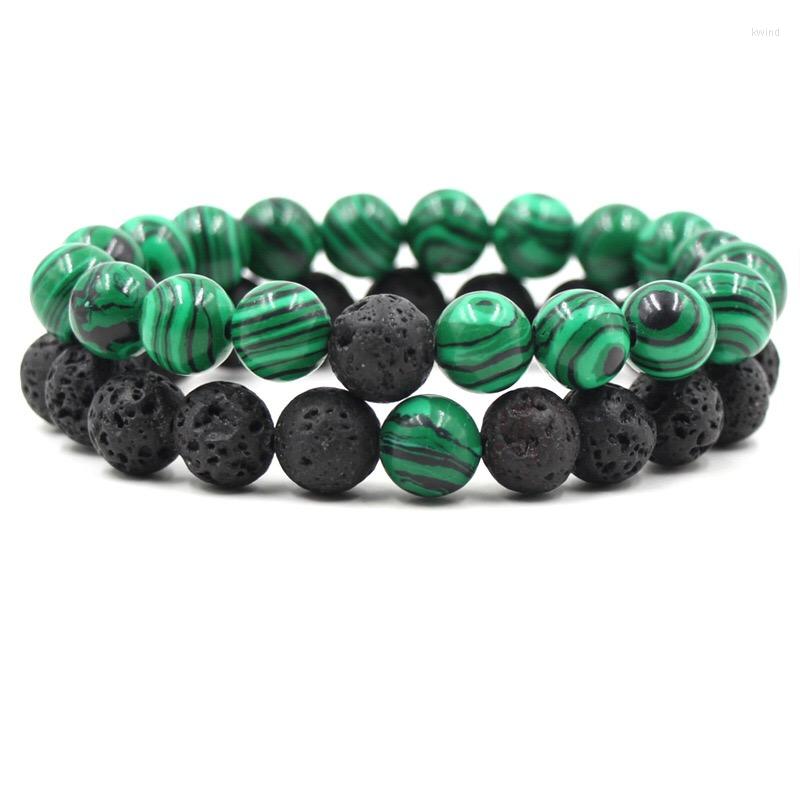 Strand 10 Mm Round Natural Stones Bracelet For Couples 2 Pcs Women Green And Black Lava Beaded Elastic Jewelry Handmade
Strand 10 Mm Round Natural Stones Bracelet For Couples 2 Pcs Women Green And Black Lava Beaded Elastic Jewelry Handmade