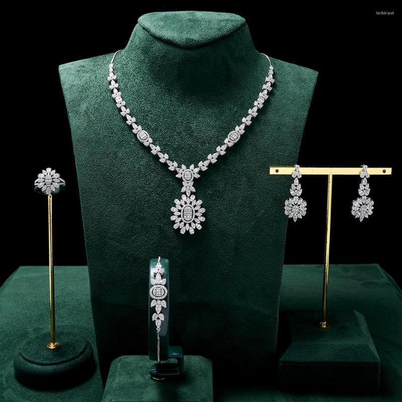 Necklace Earrings Set TIRIM Flower Cubic Zirconia Bridal Bracelet Ring Dubai Jewelry For Women Wedding, Picture shown
Necklace Earrings Set TIRIM Flower Cubic Zirconia Bridal Bracelet Ring Dubai Jewelry For Women Wedding, Picture shown