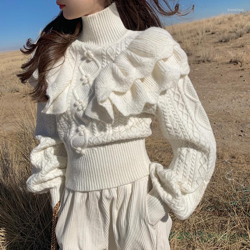 Women's Sweaters Thicken Warm Knitted Sweater Elegant Autumn Winter Jumpers Women Ruffle High Quality White Short Knitwear Top Sueter Mujer
Women's Sweaters Thicken Warm Knitted Sweater Elegant Autumn Winter Jumpers Women Ruffle High Quality White Short Knitwear Top Sueter Mujer