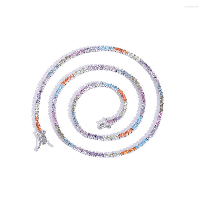 Chains European And American Hip Hop Necklace 2mm Color Four-Claw Tennis Chain Men Women Stacked Trend Jewelry Cross-Borde
Chains European And American Hip Hop Necklace 2mm Color Four-Claw Tennis Chain Men Women Stacked Trend Jewelry Cross-Borde