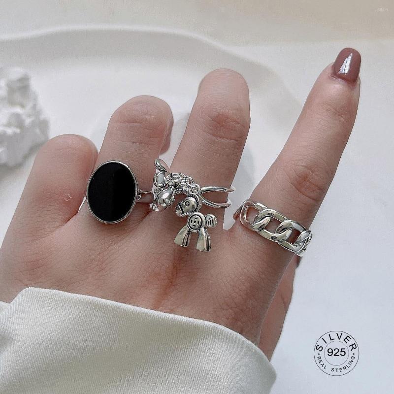 Cluster Rings 925 Sterling Silver For Fashion Women Exquisite Black Oval Stone Horse Retro Geometry Manual Birthday Party Jewelry Gift
Cluster Rings 925 Sterling Silver For Fashion Women Exquisite Black Oval Stone Horse Retro Geometry Manual Birthday Party Jewelry Gift
