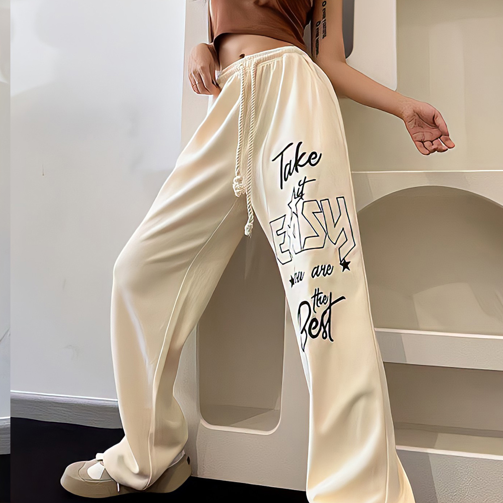 Women's Pants s White Women Jogging Baggy Sweatpants High Waist Printed Letters Casual Trousers Korean Fashion Streetwear Oversized 221011, Beige
Women's Pants s White Women Jogging Baggy Sweatpants High Waist Printed Letters Casual Trousers Korean Fashion Streetwear Oversized 221011, Beige
