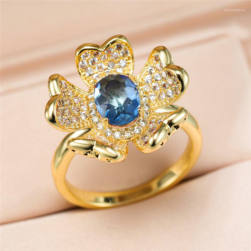Wedding Rings Blue Zircon Oval Crystal Flower Ring Dainty Female Bride Engagement Vintage Classic Rose Gold Color For Women
Wedding Rings Blue Zircon Oval Crystal Flower Ring Dainty Female Bride Engagement Vintage Classic Rose Gold Color For Women